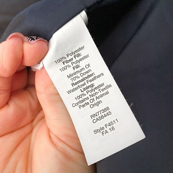 J. Crew Polka Dot Navy White Quilted Puffer Full Zip Down Vest Women’s XS - Picture 9 of 10